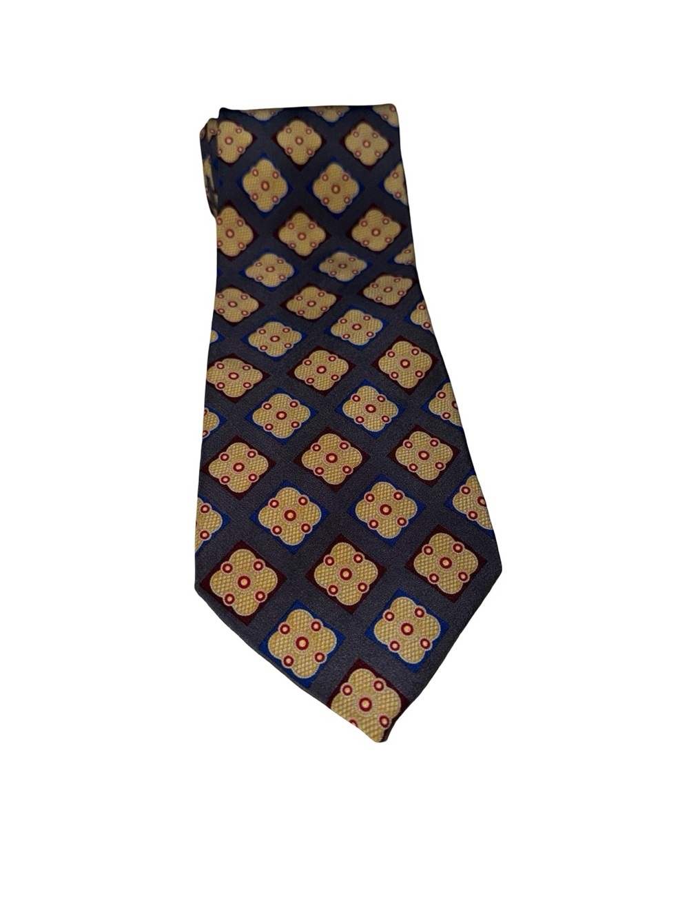 Valentino Cravatte Designer Geometric Pattern Handmade Silk Men's Necktie